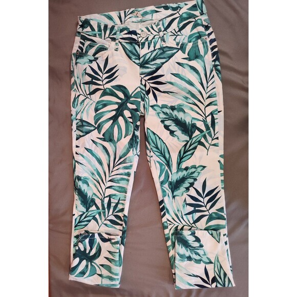 Women's Tommy Bahama Skinny Ankle Jeans Tropical Print 26x28 - Picture 1 of 6